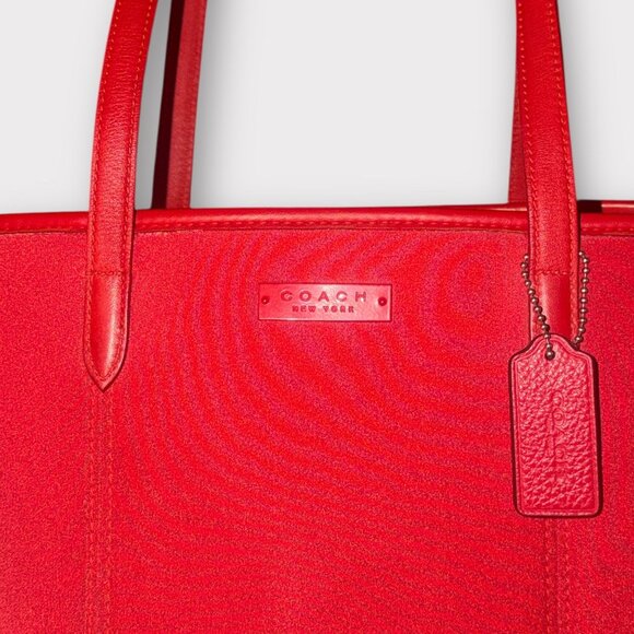 VTG Coach Neo Collection Tote 6206 Red Neoprene Leather Shoulder Bag 90s DR Made - Picture 9 of 12